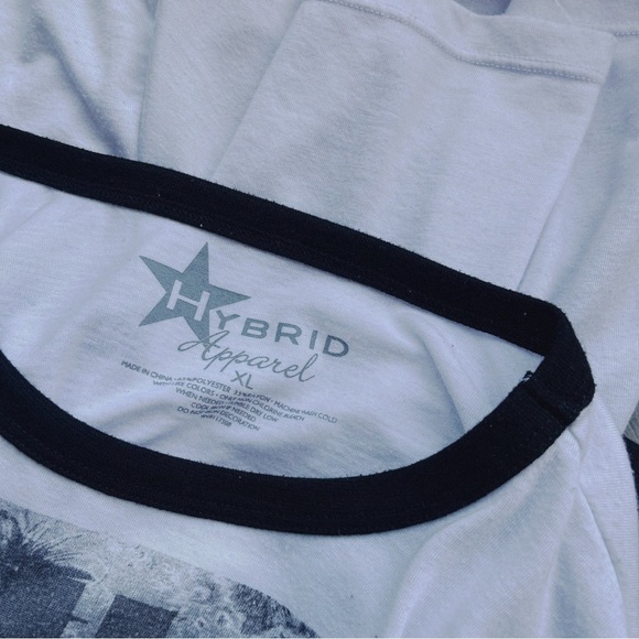 Thug Life Crop Top by Hybrid Apparel Women's xl White Short Sleeve Crew Neck - Picture 6 of 6